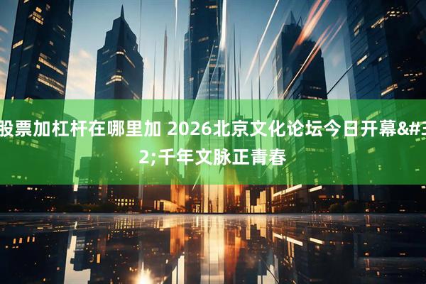 股票加杠杆在哪里加 2026北京文化论坛今日开幕 千年文脉正青春
